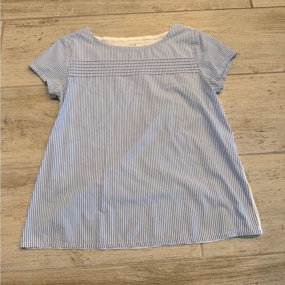 Blue and White Striped Vineyard Vines Shirt